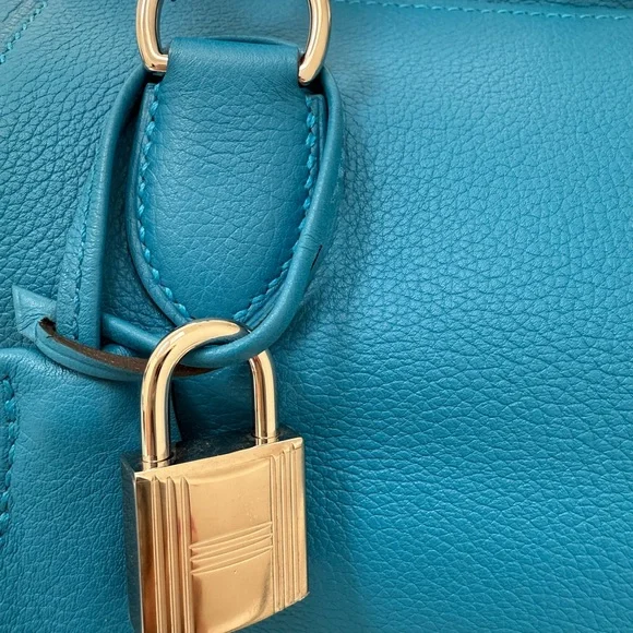 New Hermès Toolbox 20 Bleu Swift Leather Full Set Palladium Hardware Bag - Picture 5 of 16